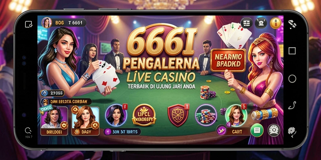Screenshot gameplay 666I yang menampilkan dealer langsung di meja permainan.