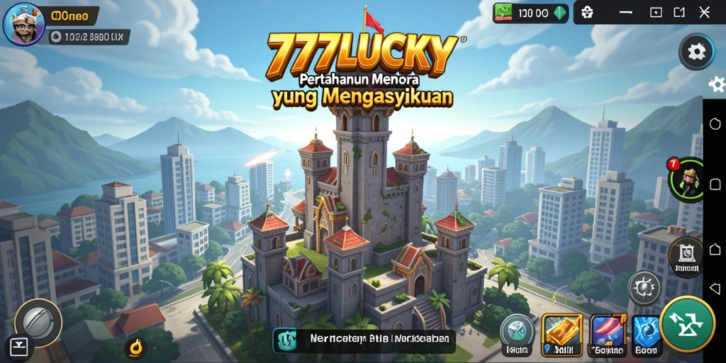 Tampilan gameplay 777LUCKY yang seru dan mendebarkan di Tower Defense.