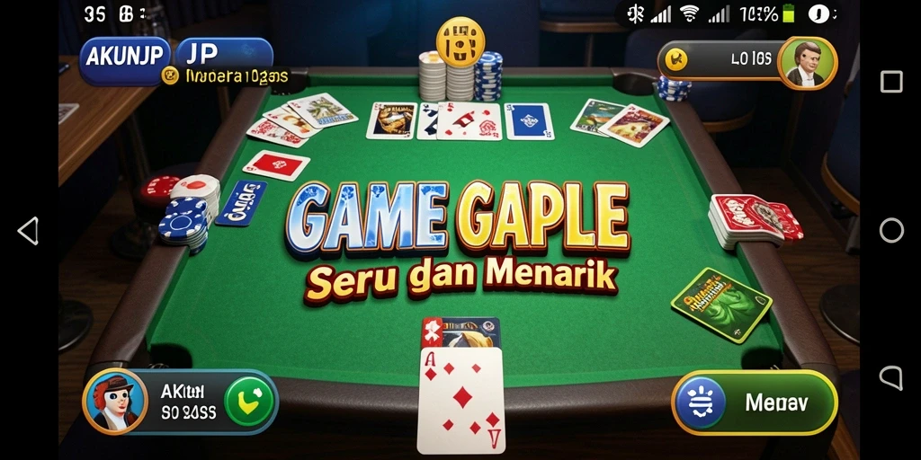 Screenshot AKUNJP menampilkan gameplay seru permainan Gaple.