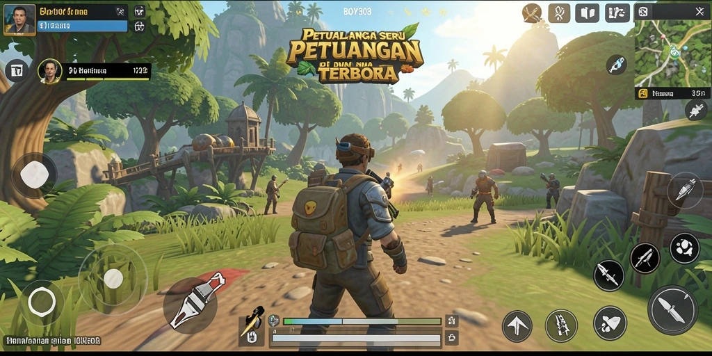 Tampilan fitur gameplay BOY303 dalam dunia terbuka yang luas.