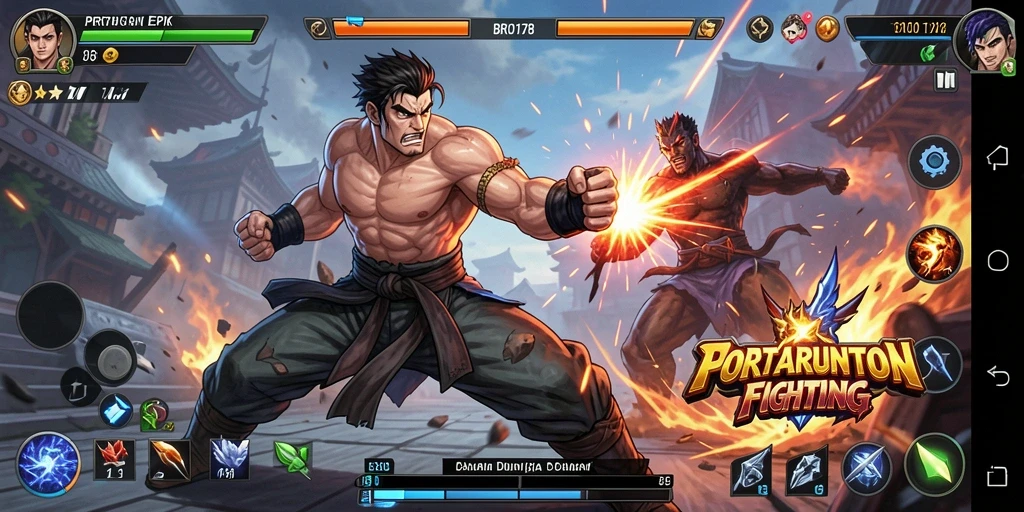 Tampilan gameplay BRO178 dengan aksi bertarung yang intens.