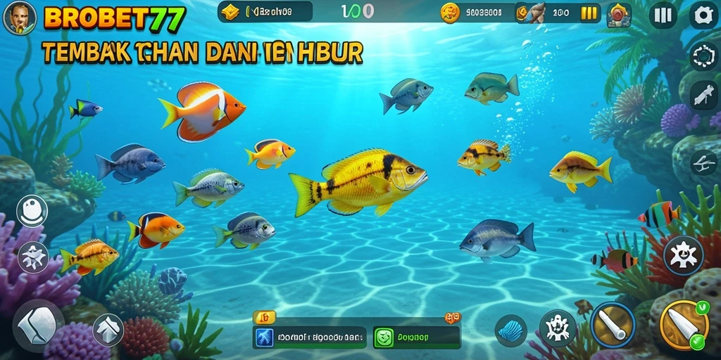 Tampilan menangkap ikan yang seru dalam BROBET77.