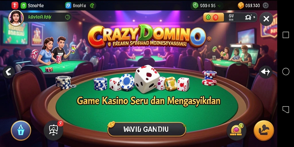 Tampilan gameplay yang menarik dari CRAZYDOMINO dalam suasana Kasino.