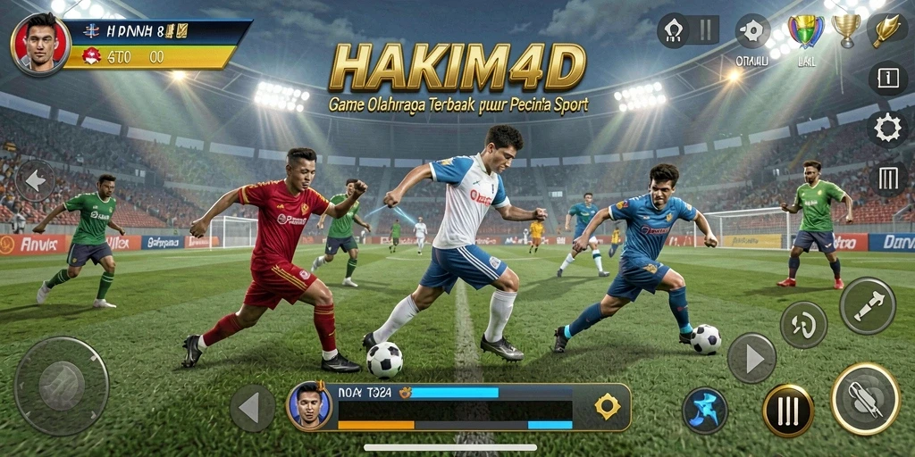 Tampilan gameplay seru HAKIM4D dengan aksi olahraga nyata.