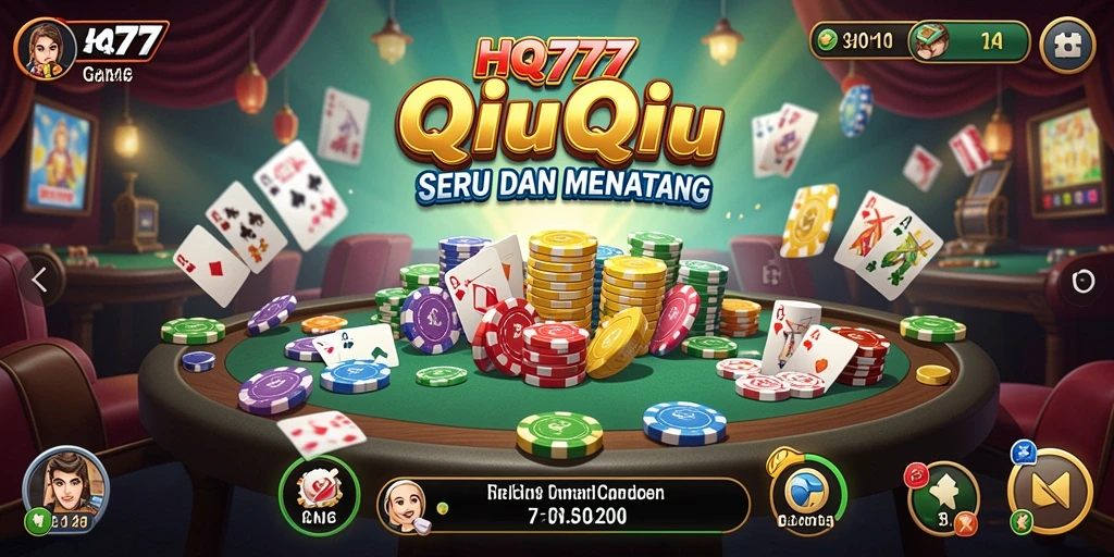 Screenshot menunjukkan gameplay menegangkan QiuQiu di HQ777.