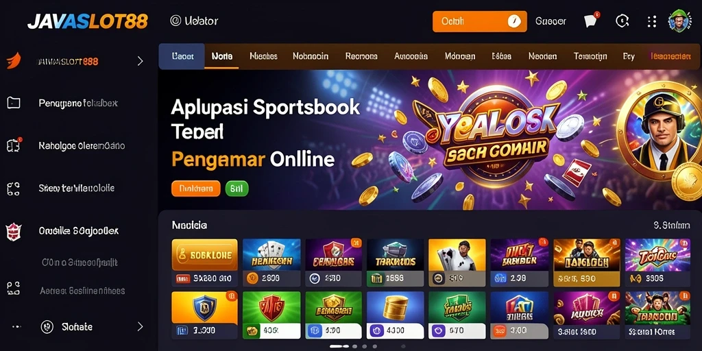 Tampilan gameplay utama JAVASLOT88 dengan berbagai pilihan taruhan olahraga.