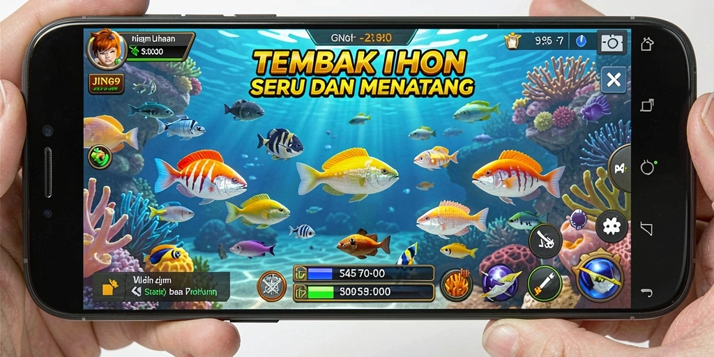 Tampilan gameplay JIN69 yang seru saat menembak ikan.