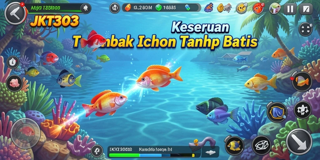 Tampilan gameplay seru JKT303 dengan aksi menembak ikan.