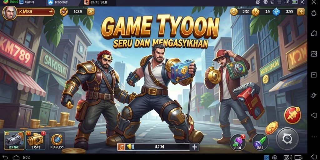 Tampilan menarik KM789 dengan gameplay Tycoon yang mendebarkan.