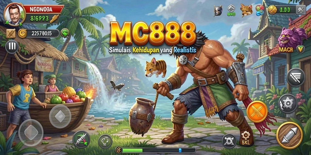 Tampilan gameplay MC888 yang imersif dalam dunia simulasi.