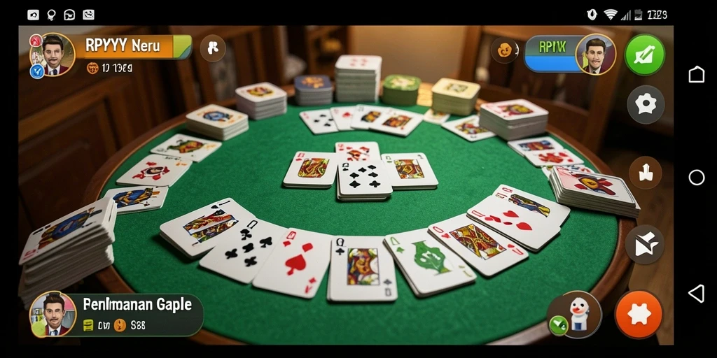 Tampilan gameplay seru Gaple di RPYYY dengan fitur interaktif.