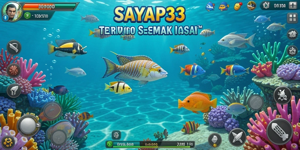 Screenshot gameplay SAYAP33 yang menampilkan aksi menembak ikan.