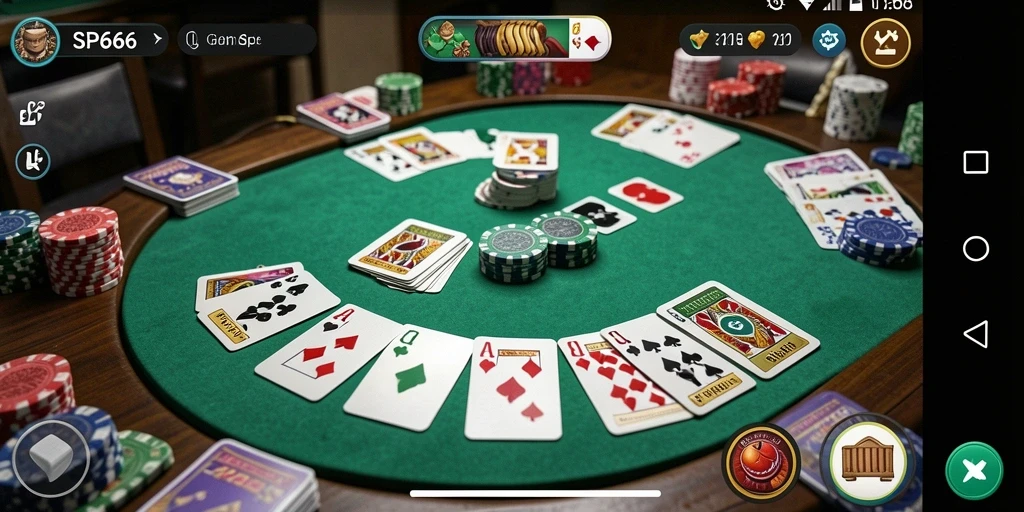 Tampilan menarik dari gameplay Gaple di SP666.