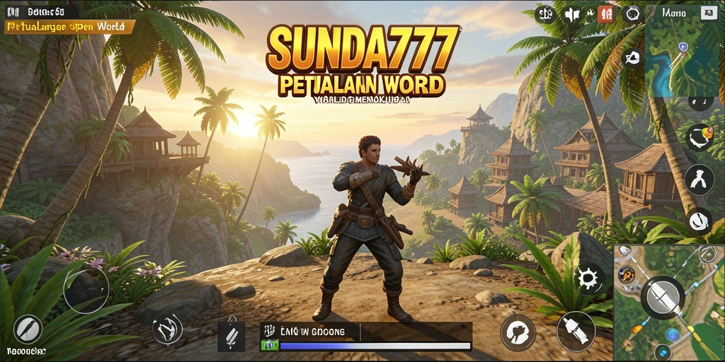 Screenshot gameplay <strong>SUNDA777</strong> menampilkan eksplorasi dunia yang luas.
