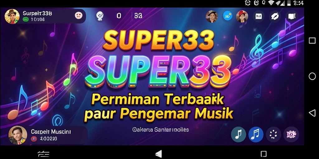 Screenshot gameplay SUPER33 yang menunjukkan keseruan bermain musik.
