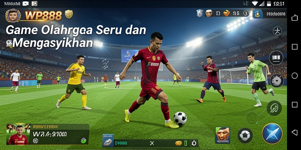 Screenshot permainan WP888 yang menunjukkan aksi seru olahraga.